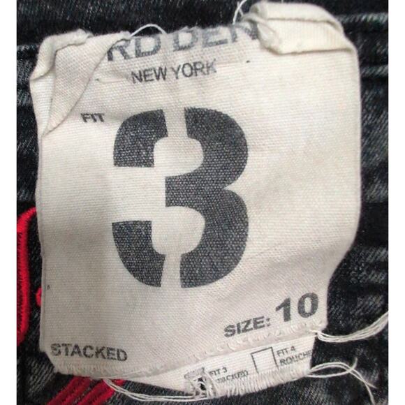 FWRD Denim Sinners × Saints Fit 3 Stacked Black Distressed Jeans Kids 10 Urban - Picture 6 of 9